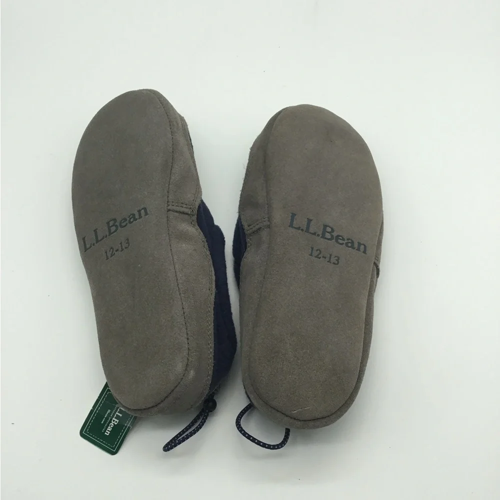 LL Bean Boys Fleece Slippers NEW